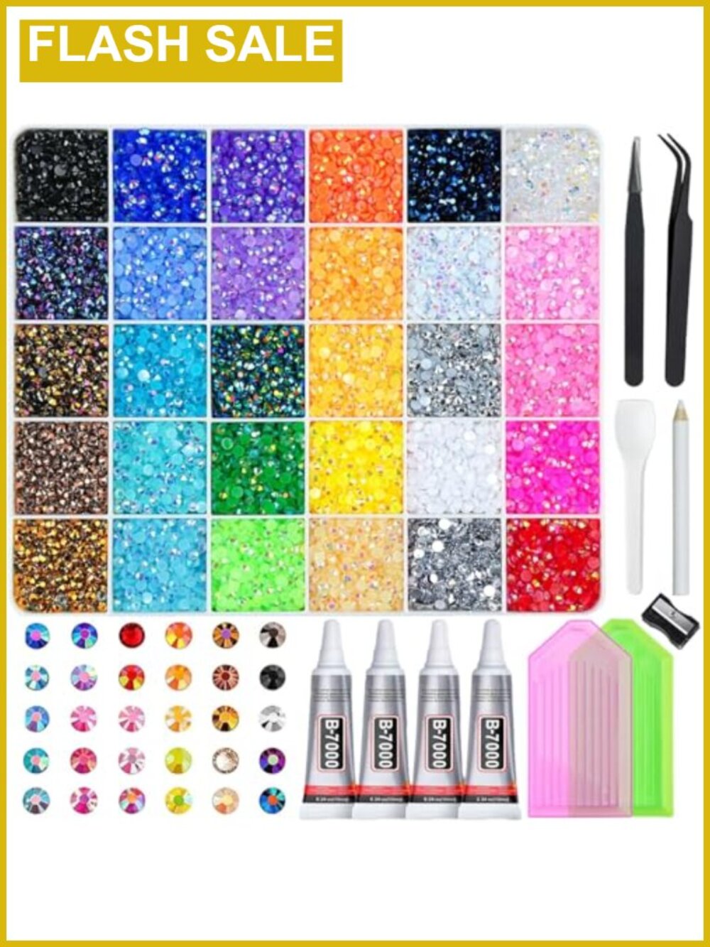 40,000 AB resin rhinestones kit, 30 colors 3mm flatback